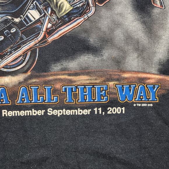 VTG Y2K Iron Horse Saloon T Shirt Mens XL Black USA All The Way Uncle Sam 2001 - Picture 5 of 11